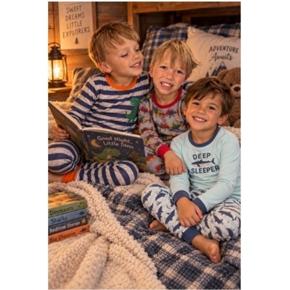 Carters Okie Dokie Tahari Boys 4T Pajama Bundle 3 Sets Dinosaur Shark